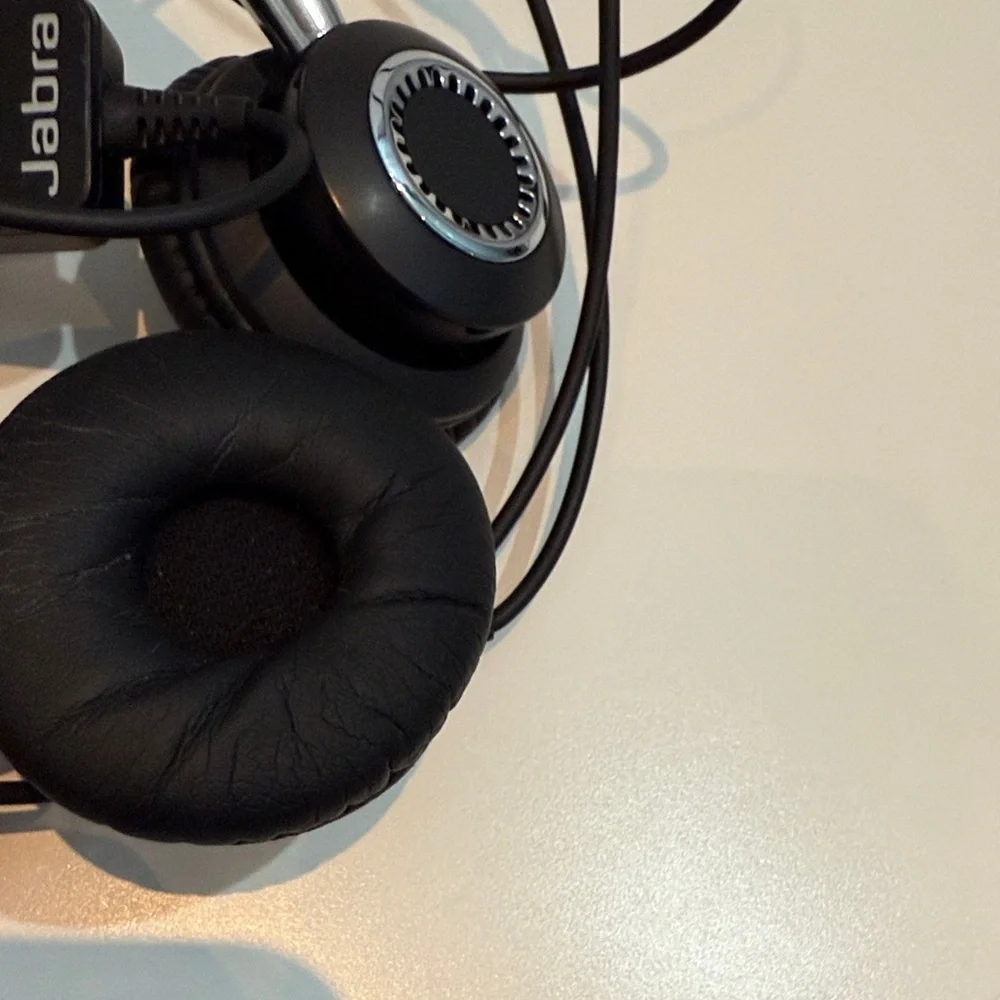 A Jabra Black Wired Headset with Microphone A